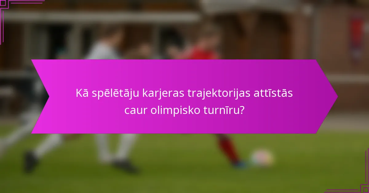 Kā spēlētāju karjeras trajektorijas attīstās caur olimpisko turnīru?