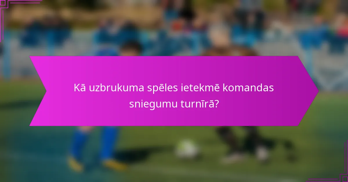 Kā uzbrukuma spēles ietekmē komandas sniegumu turnīrā?