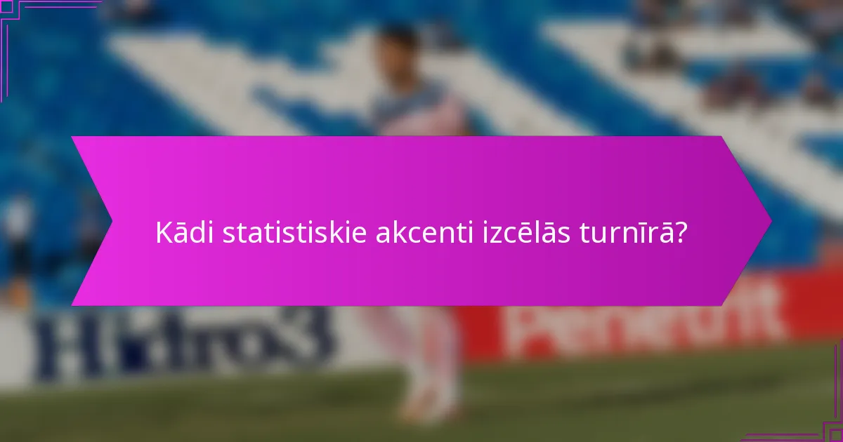 Kādi statistiskie akcenti izcēlās turnīrā?