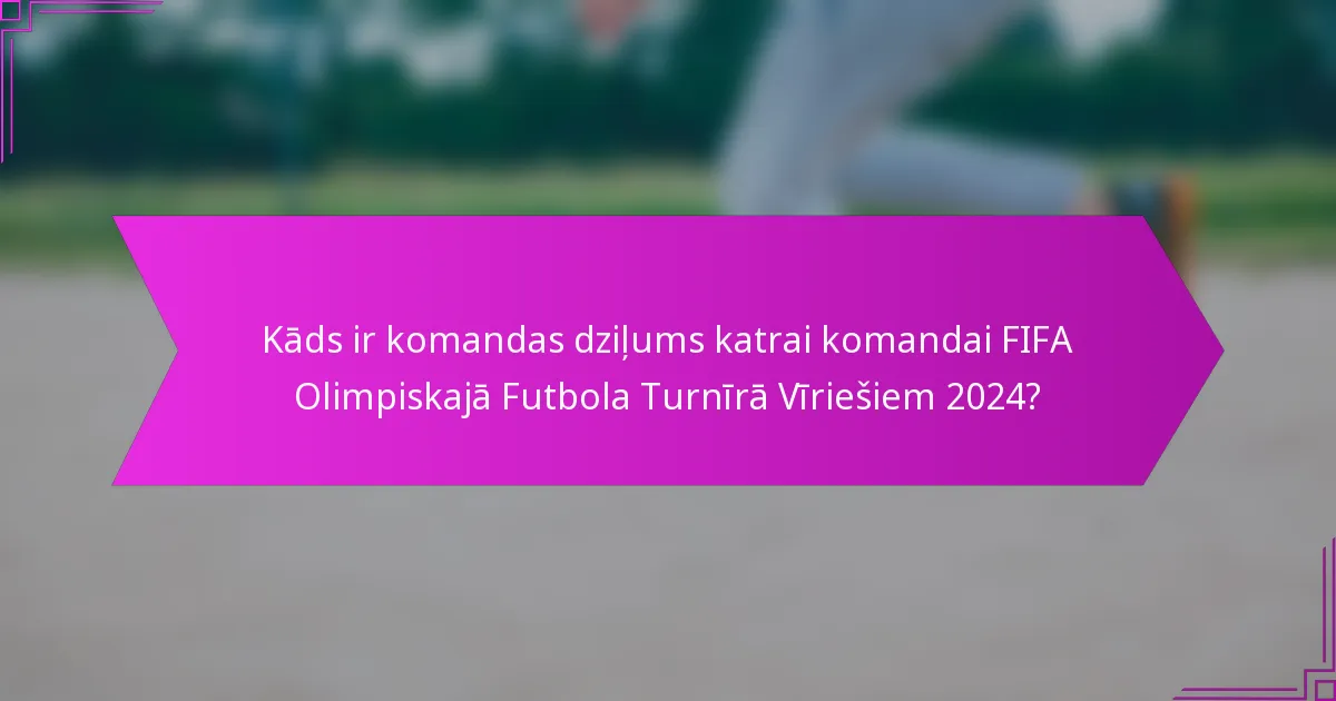 Kāds ir komandas dziļums katrai komandai FIFA Olimpiskajā Futbola Turnīrā Vīriešiem 2024?