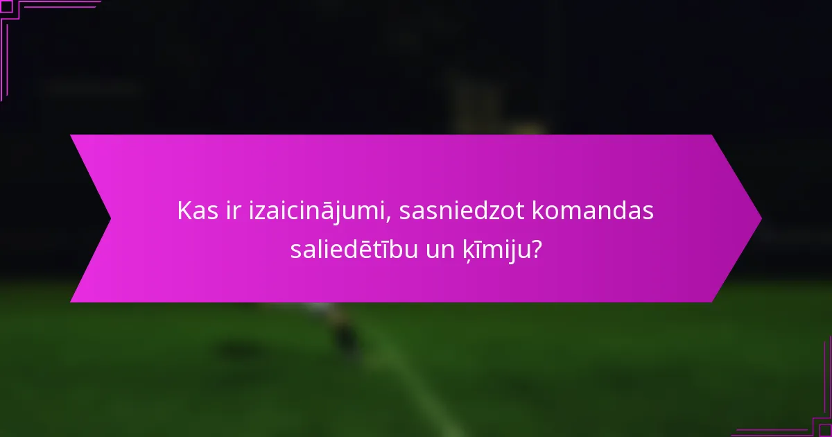 Kas ir izaicinājumi, sasniedzot komandas saliedētību un ķīmiju?