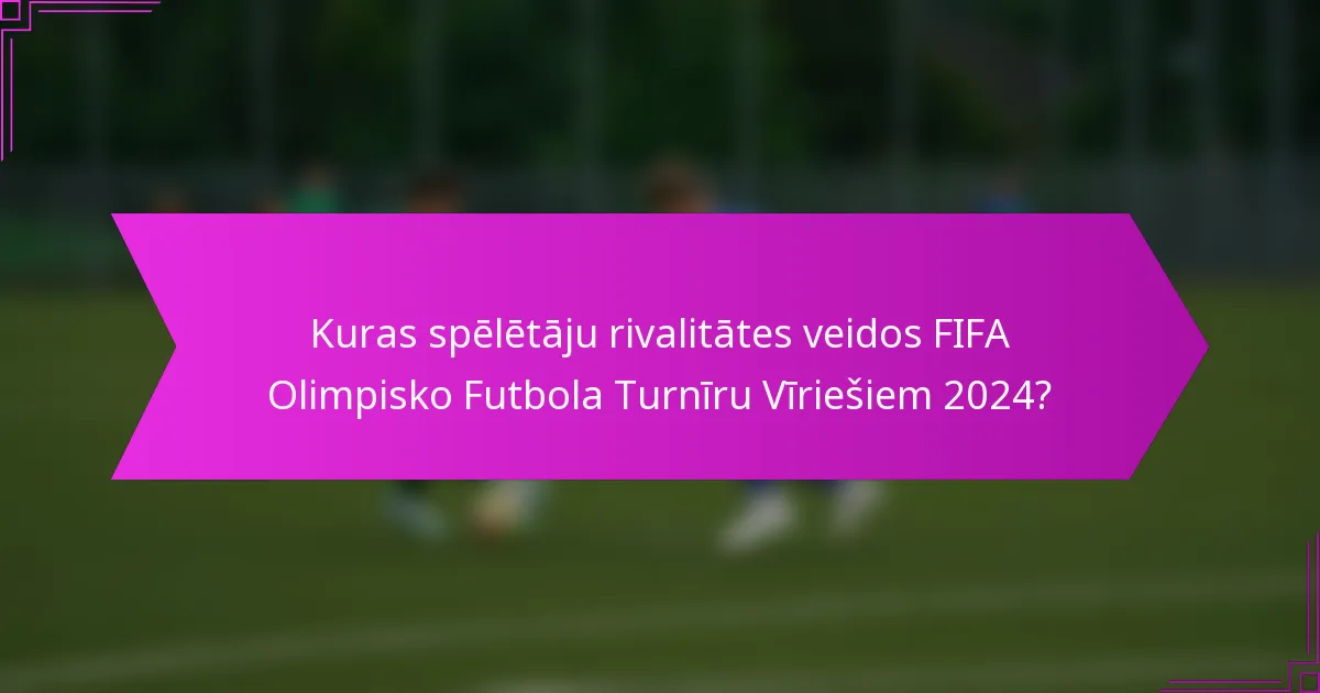 Kuras spēlētāju rivalitātes veidos FIFA Olimpisko Futbola Turnīru Vīriešiem 2024?